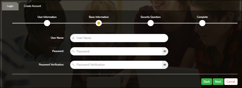 Create Account Basic Information Create Account Basic Information