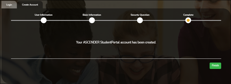 Create Account Complete Create Account Complete